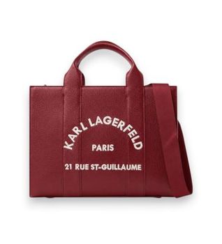 Karl Lagerfeld para mujer. B1W30041 Bolso tote mediano de Rue St-Guillaume granate (OSFA), Casual, Poliuretano