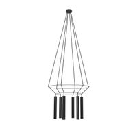 lampara colgante rose 6 luces