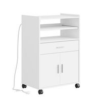 sobuy carro de cocina blanco con cajon isla con ruedas y puertas 61x40x92 cm 60 kg fsb09-e-w