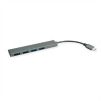 hub roline 4 puertos 5000 mbits usb 32 gen 1 modelo 14025052 aluminio gris