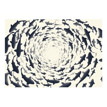 Papel Pintado 3d - Fish Swirl (350x245 Cm)