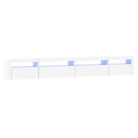 mueble tv - mesa de tv con luces led blanco 270x35x40 cm