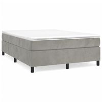estructura de cama con somier terciopelo gris claro 140x190 cm vidaxl