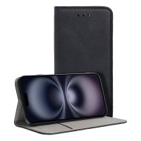 cool funda flip cover liso negro para iphone 16