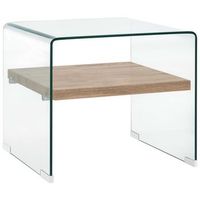 mesa de centro de vidrio templado transparente 50x50x45 cm vidaxl