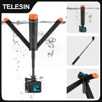 Barra de flotación subacuática TELESIN, palo selfie extensible para buceo, trípode para Gopro, Insta360, DJI OSMO, accesorios para cámaras de acción
