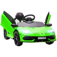 homcom coche electrico para ninos con licencia lamborghini aventador svj 12v con puertas de alas de gaviota control remoto 3-5 kmh   aosom espana