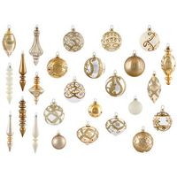 conjunto de 70 bolas de navidad decorativas de vidrio para colgar en el arbol de navidad estilo glam tradicional dorado flicker