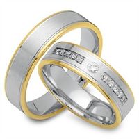 alianzas 8 quilates oro amarillo-blanco 11 diamantes