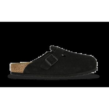 BIRKENSTOCK Zuecos Boston Soft Footbed Suede Leather Black para hombre