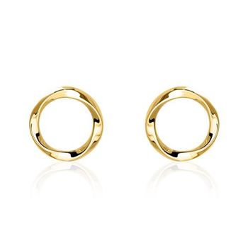Pendientes círculo para mujer en oro 9 quilates