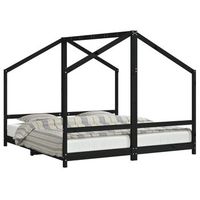 estructura de cama de ninos madera de pino negro 2x90x190 cm vidaxl