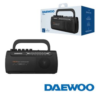 Radio cassette daewoo am/fm c/microfono - salida auric. ac/dc y pilas