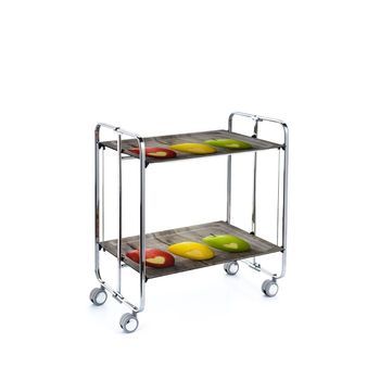 Carrito Auxiliar Plegable Bauhaus Cromado Con Ruedas – 2 Niveles Y 4 Posiciones,,42