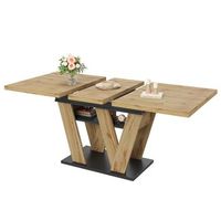 mesa de comedor - mesa de cocina extensible - base en forma de w - natural