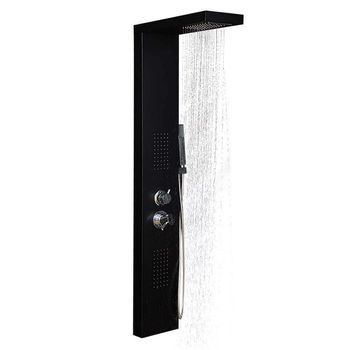 Panel De Ducha Con Rociador Cascata - Negro