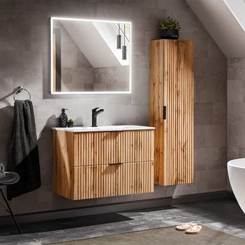 Conjunto mueble lavabo individual tableros de melamina y mdf madera