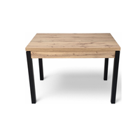 mesa de cocina extensible elena hecha a mano con melamina roble demeter gsmesas 120184x80x75cm