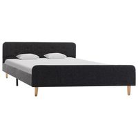 estructura de cama de arpillera gris oscuro 160x200 cm