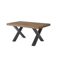 mesa extensible efecto madera marron cm 160260x90 76h