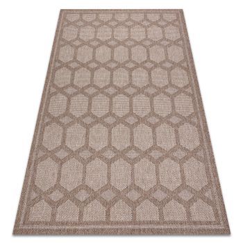 Alfombra House Sisal 40356 Diamantes, Tejido Plano, Efecto Lanoso Beig 180x270 Cm
