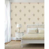 papel pintado vinilico flor hindu con efecto textura de tela tejida en relieve - alexander 676421 de gaulan - rollo de 10 m x 106 m