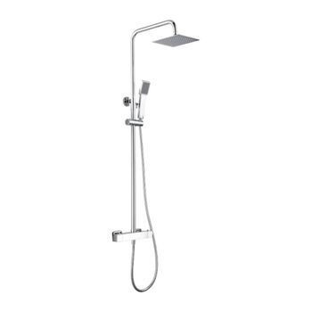 Columna De Ducha Termostática Cromada En Acero Y Latón Con Soporte Extensible