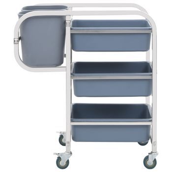 Carrito De Cocina，estantería De Cocina, Carrito De Servir Con Recipientes De Plástico 82x43,5x93 Cm