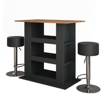 Set De Mesa De Bar Repose 110 X 65 Cm Con 2 Taburetes De Bar Vicco