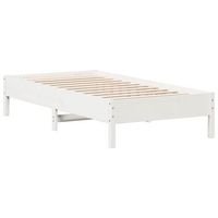 estructura de cama sin colchon madera maciza blanca 75x190 cm vidaxl