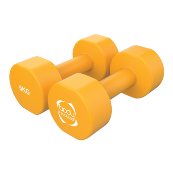 2x Mancuernas De Neopreno De 6 Kg , Hierro Fundido Recubierto, Antideslizante