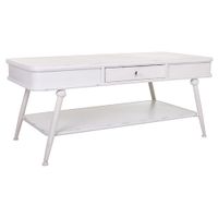 mesa de centro de metal blanco 120x60x53