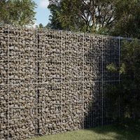 cesta de gaviones  gavion para piedras  gavion decorativo con cubierta hierro galvanizado 100x50x200 cm cfw399952