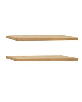 Pack 2 estanterías de madera maciza flotante tono medio 100x3,2cm