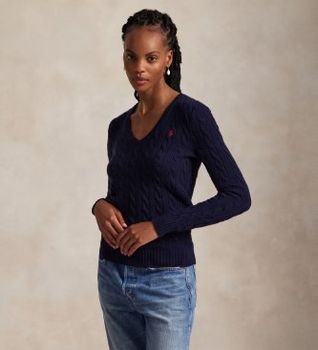 Polo Ralph Lauren para mujer. 211971866003 Jersey de cachemira y lana marino (XXS), Casual, Manga larga