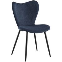 silla de comedor maika tela azul 58x50x80 cm clp