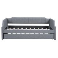 cama nido 90x190200cm en tejido de lino con somier gris