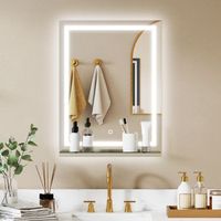 espejo de bano de vidrio templado kleankin 60x80 cm-plata
