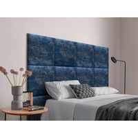 dhome cabecero tapizado compuesto de paneles autoadhesivos intercambiables serie luxury edition cama lujo dormitorio luxurious blue 135cm
