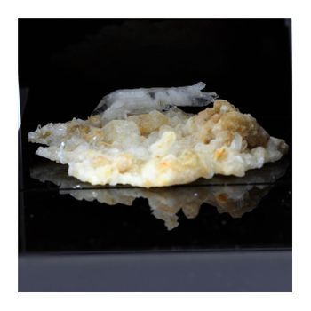 Calcita + Cuarzo - Pierre Natural De Francia, Prunières, La Mure, Isère | Faden Quartz, Mineral Multicolor | 193.2 Ct - Certificado De Autenticidad