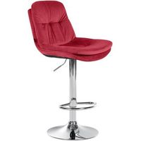 taburete de bar de terciopelo laurel rojo 54x46x94 cm clp
