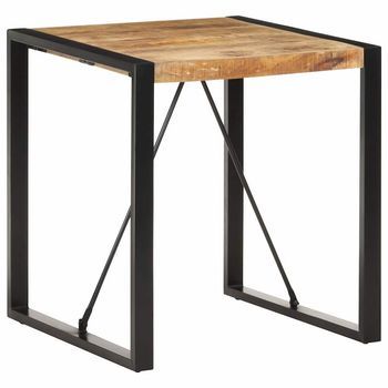 Vidaxl Mesa De Comedor Madera Maciza De Mango Rugosa 70x70x75 Cm