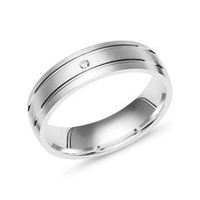 anillo plata mate surcos brillantes circonita 5 mm