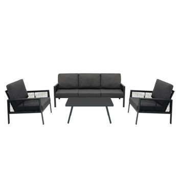 Conjunto Para Exteriores De Aluminio 5 Plazas (4 Piezas) - Gris Antracita + Funda