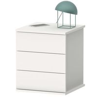 mesita de noche dana color blanco 3 cajones dormitorio habitacion estilo moderno mueble 49x41x40 cm