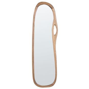 Espejo De Pared De Estilo Escandinavo Con Marco De Madera De Paulownia Decorativo Marrón Claro Corbarieu