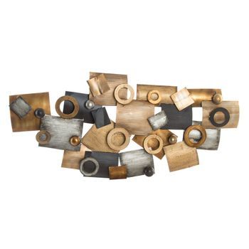 Decoracion Pared Metal 109x7x53 Abstracto Cobrizo