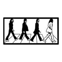 decoracion pared de metal the beatles negro 80x39 cm