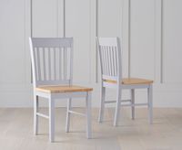 amalfi oak and grey dining chairs - oak and grey