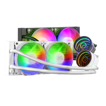 Mars Gaming ML-ONE240, Refrigeración Líquida CPU, TDP 400W, 2 Ventiladores FRGB, Refrigeración Líquida Gaming FRGB Negro o Blanco